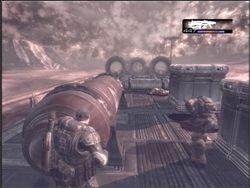 Przy samym wejściu, z lewej strony leży 31 - Special Delivery/Train Wreck | Act V Gears of War - Gears of War - PC - poradnik do gry