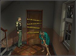 Wróć pod drzwi mieszkania Damiena, omiń sprzątaczkę i wejdź na wyższe piętro domu - Rozdział V - Ujawnienie tajemnicy (Londyn), godz. 17:13 | Belief & Betrayal Medalion Judasza - Belief & Betrayal: Medalion Judasza - poradnik do gry