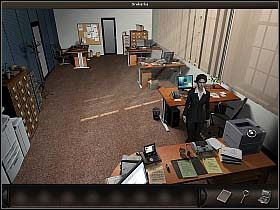 Nic już nie stoi na przeszkodzie, by napisać ów nieszczęsny raport (kliknij klawiaturę), który za momencik pojawi się na ekranie monitora - Biuro FBI | Dzień 1 | Art of Murder Sztuka Zbrodni - Art of Murder: Sztuka Zbrodni - poradnik do gry