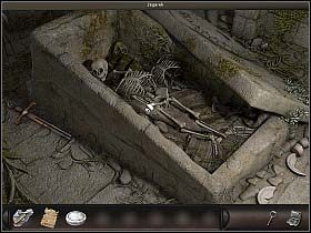 Tam też się udaj i wetknij miecz do wnętrza grobowca przez szparę w jego lewym górnym rogu - Gdzieś w Andach (2) | Dzień 8 | Art of Murder Sztuka Zbrodni - Art of Murder: Sztuka Zbrodni - poradnik do gry