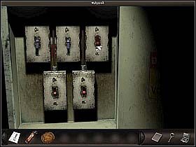 Zatem powróciwszy na dół, zainteresuj się - umieszczoną na usytuowanym na wprost słupie - skrzynką z wyłącznikami światła - Muzeum Sztuki Prekolumbijskiej (1) | Dzień 1 | Art of Murder Sztuka Zbrodni - Art of Murder: Sztuka Zbrodni - poradnik do gry