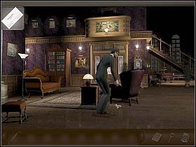 Wróć do salonu i zainteresuj się stolikiem usytuowanemu na wprost drzwi wejściowych - Willa maklera | Dzień 1 | Art of Murder Sztuka Zbrodni - Art of Murder: Sztuka Zbrodni - poradnik do gry