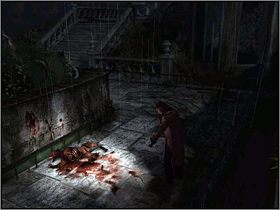 Na górze poruszaj się ostrożnie, najlepiej z bronią gotową do strzału - Tereny wokół posiadłości (2) | Edward Carnby | Alone in the Dark Koszmar powraca - Alone in the Dark: Koszmar powraca - poradnik do gry