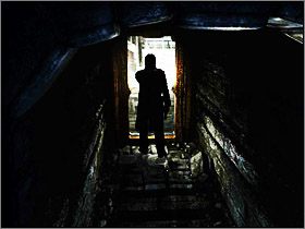 Na końcu pomieszczenia znajduje się drabina prowadząca w górę, ale właz jest zablokowany - Posiadłość Mortonów - Piwnice i Parter (1) | Edward Carnby | Alone in the Dark - Alone in the Dark: Koszmar powraca - poradnik do gry