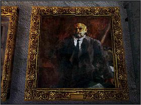 Wpisz te inicjały do mechanizmu w posągu, a zobaczysz scenkę, gdzie w jednym z obrazów wiszących na ścianie otwiera się skrytka - Posiadłość Mortonów - Piwnice i Parter (1) | Edward Carnby | Alone in the Dark - Alone in the Dark: Koszmar powraca - poradnik do gry