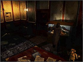 Wróć się do jedynych drzwi, które minąłeś w tym korytarzu (z inicjałami HM) - Posiadłość Mortonów - Piwnice i Parter (4) | Edward Carnby | Alone in the Dark - Alone in the Dark: Koszmar powraca - poradnik do gry