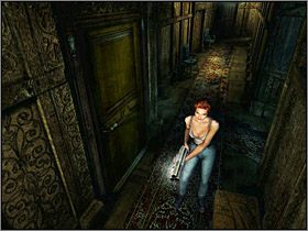 W korytarzu na pierwszym piętrze idź przed siebie i na rozgałęzieniu skręć w lewo - Posiadłość Mortonów (6) | Aline Cedrac | Alone in the Dark Koszmar powraca - Alone in the Dark: Koszmar powraca - poradnik do gry