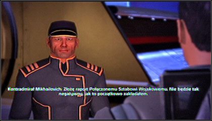 Gdy tylko opuścimy pokład Normandii, podejdzie do nas kontradmirał Mikchailovich - Mass Effect: Inspekcja z Przymierza, Wywiad - Cytadela, solucja, opis przejścia - Mass Effect - poradnik do gry