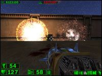 Sekret #7: Na samym końcu poziomu, na wielkiej przestrzeni znajdziemy w murze po lewej ciemny kwadrat - wejście do sekretu - 12: Karnak | Serious Sam Pierwsze starcie - Serious Sam: Pierwsze starcie - poradnik do gry