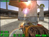 Sekret #3: W tym samym pomieszczeniu po uaktywnieniu jednego z przycisków podniesie się most, pod którym zauważymy nieweilki przycisk - 14: Święte ogrody | Serious Sam Pierwsze starcie - Serious Sam: Pierwsze starcie - poradnik do gry