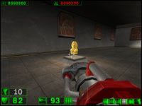 Sekret #4: W pomieszczeniu z wodą nie wbiegaj na przycisk w podłodze, tylko od razu skieruj się na mostek - 14: Święte ogrody | Serious Sam Pierwsze starcie - Serious Sam: Pierwsze starcie - poradnik do gry