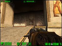 Sekret #6: Po drugiej stronie (po lewo) znajdują się drugie drzwi, a za nimi grupka fanów oraz naboje do rakietnicy - 01: Hatshepshut | Serious Sam Pierwsze starcie - Serious Sam: Pierwsze starcie - poradnik do gry