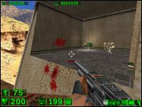 Sekret #1: Po wyjściu na świeże powietrze dojdziemy do kolejnego wejścia, jednak przed kontynuacją misji warto zajrzeć do pokoiku po prawej, między skałami a budynkiem - 02: Piaszczysty Kanion | Serious Sam Pierwsze starcie - Serious Sam: Pierwsze starcie - poradnik do gry