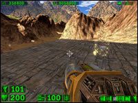 Sekret #6: Na samym końcu poziomu, nad wejściem do ostatniego budynku znajduje się trochę naboi - 02: Piaszczysty Kanion | Serious Sam Pierwsze starcie - Serious Sam: Pierwsze starcie - poradnik do gry