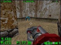 Sekret #3: W drugiej lokacji trzymając się dalej lewej strony natrafimy na ukryte miejsce za budynkiem - 08: Przedmieścia | Serious Sam Pierwsze starcie - Serious Sam: Pierwsze starcie - poradnik do gry