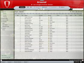 Tu możemy obejrzeć skład drużyny, preferowaną do tej pory taktykę, terminarz, staff trenerski, kluby filialne, historie itp - Kreacja menedżera i wybór zespołu - Football Manager 2008 - poradnik do gry