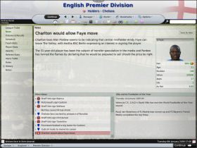 News - kolejny ekran z wiadomościami ale tymi dotyczącymi innych klubów, ligi i rozgrywek - Główne ikony - Warsztat pracy menedżera - Football Manager 2008 - poradnik do gry