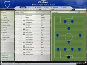 Tactics - ekran służący do ustalania taktyki własnej drużyny - Główne ikony - Warsztat pracy menedżera - Football Manager 2008 - poradnik do gry