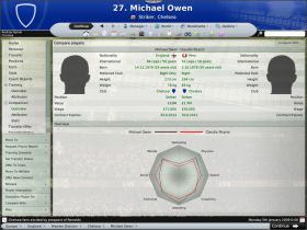 Comparison Overwiev - pierwsza z serii plansz umożliwiających porównanie dwóch piłkarzy - Kadra (2) - Prowadzenie drużyny - Football Manager 2008 - poradnik do gry