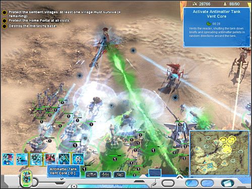 Docelowo powinieneś zdołać zneutralizować trzy dolne cele - Misja 4 (cz.3) | Novus | Universe at War Earth Assault - Universe at War: Earth Assault - poradnik do gry