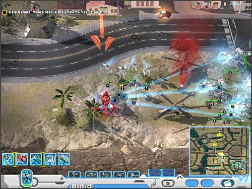 Trzecia grupka śmigłowców znajduje się nieopodal, tak więc do walk możesz przystąpić praktycznie od razu - Misja 5 (cz.2) | Novus | Universe at War Earth Assault - Universe at War: Earth Assault - poradnik do gry