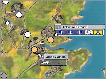 Jeśli chcesz, możesz utworzyć nowe połączenia wokół Londynu. Nie jest to jednak konieczne. - 5. Wielka Brytania - wskazówki | Scenariusze | Sid Meiers Railroads! - Sid Meiers Railroads! - poradnik do gry