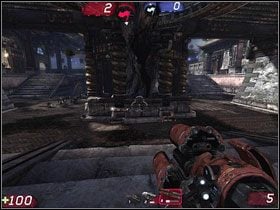 Opis: Dosyć specyficzna mapa, gdyż łatwo tu donieść flagę przeciwnika do swojego spawnu jak i ją błyskawicznie stracić - Rozdział II - Walka 2, 3, 4 | Kampania Unreal Tournament III - Unreal Tournament III - poradnik do gry