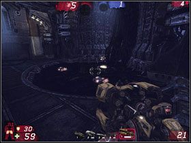 Opis: Mała mapka ze skrzyżowaniem, na środku którego leży bonus - Rozdział V - Walka 37, 28, 39 | Kampania Unreal Tournament III - Unreal Tournament III - poradnik do gry