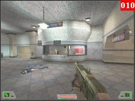 Wyjdź po schodach i skieruj się ku kolejnym skręcając w lewo, tam masz następnego cywila, o którego życie musisz zadbać eliminując szykanującego przestępcę - Misja 01 - Nowy Jork | Opis przejścia Soldier of Fortune - Soldier of Fortune - poradnik do gry