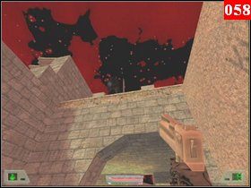 Wyjdź z tunelu i przemieść się na górę dzięki drabinie po lewej (w paczce znajdziesz gogle), następnie wejdź do tunelu na wprost a gdy z niego się wydostaniesz zgładź przeciwnika po twojej lewej (zabicie faceta za filarami po lewej da Ci kamizelkę) - Misja 03 - Kosowo 1 (2) | Opis przejścia Soldier of Fortune - Soldier of Fortune - poradnik do gry