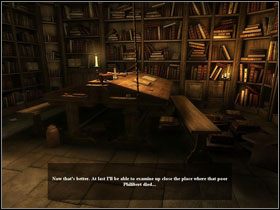 Teraz zaczep koniec liny o leżący regał, pociągnij i przywiąż do nogi stolika - Thursday, March 28, 1566 cz.1 | Nostradamus Ostatnia Przepowiednia - Nostradamus: Ostatnia Przepowiednia - poradnik do gry