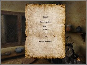 Na ścianie po prawej od okna wisi przepis na chleb - Friday March 29, 1566 cz.1 | Nostradamus Ostatnia Przepowiednia - Nostradamus: Ostatnia Przepowiednia - poradnik do gry