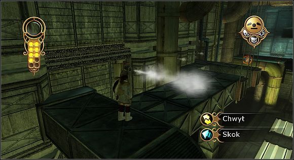 Nie będzie to trudne, ale pamiętaj, że musisz przed tym wyzwaniem włączyć sobie Formę jastrzębia, gdyż przed ostatnim strumieniem pary będziesz uciekać szybując ponad olbrzymią przepaścią - [Solucja] Bolvangar cz.2 | Złoty kompas - Złoty kompas - poradnik do gry