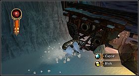 Przejdź przez miejsce, gdzie przed chwilą stał miotacz - [Solucja] Atak ze sterowca cz.1 | Złoty kompas - Złoty kompas - poradnik do gry