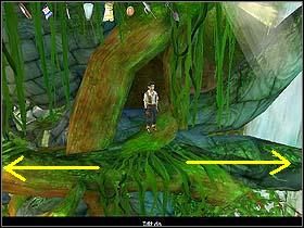 Po paru krokach podciągnij się na wygiętą gałąź, a z niej na kamienną stopę - Rozdział IV - Zapłata i rejs powrotny? (cz.3) - Jack Keane - poradnik do gry