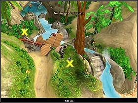 Wyciągnij więc jedno ze skrzynki i zawróć w stronę małpki na palmie i dalej w stronę mostka, ale kawałek przed nim zbocz na ścieżkę ciągnącą się bliżej skał (tę najbardziej z prawej) - Rozdział XII - Decyzja (cz.1) - Jack Keane - poradnik do gry