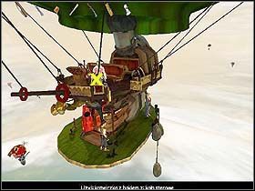 Wylądowawszy w dolnej części balonu, przejdź w lewo i zabierz przyczepione z drugiej strony gondoli: linę cumowniczą i zapasowe wiosło - Rozdział XIII - Ostatnia reduta - Jack Keane - poradnik do gry