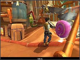 Maszeruj dalej w prawo i zabierz drugą zardzewiałą rurę opartą o dziwne urządzenie (na prawo od mnicha) - Rozdział IX - Szkolenie Jacka (cz.1) - Jack Keane - poradnik do gry