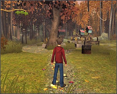 Skieruj się teraz do ukazanego na screenie drewnianego domku - [2. The Unseen World] Quest 1 (cz.2) | Kroniki Spiderwick - Kroniki Spiderwick - poradnik do gry
