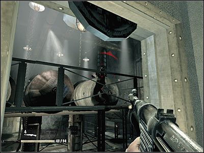 Kolejni przeciwnicy znajdują się w korytarzu z celami - Poziom pierwszy (cz.6) | Akt 3 - Londyn | Turning Point: Fall of Liberty - Turning Point: Fall of Liberty - poradnik do gry