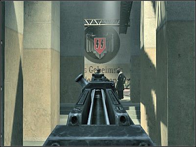 Możesz już skierować się do windy, wewnątrz której stoi profesor - Poziom pierwszy (cz.6) | Akt 3 - Londyn | Turning Point: Fall of Liberty - Turning Point: Fall of Liberty - poradnik do gry