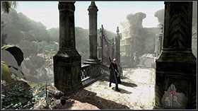 W Ruined Church wykończ kilku Assaultów i przejdź pod schodami do Lost Woods - [Mission 08] Profession of Faith | Devil May Cry 4 - Devil May Cry 4 - Xbox 360 - poradnik do gry