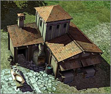Piekarnia - zatrudnia 2xM, obowiązkowa konstrukcja na początek, powinna być umieszczona niedaleko farm pszenicy - Etap I | Budujemy miasto w Imperium Romanum - Imperium Romanum - poradnik do gry
