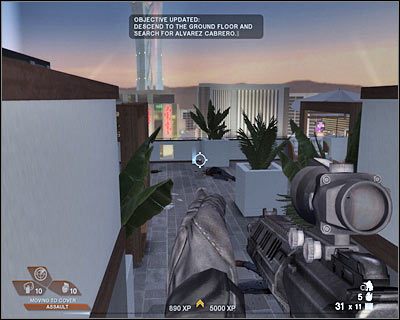Idź z całą drużyną w stronę schodów, z których korzystali zabici przed chwilą terroryści - Penthouse (cz.1) | Akt 5 - Teatr | Rainbow Six Vegas 2 - Tom Clancys Rainbow Six Vegas 2 - poradnik do gry