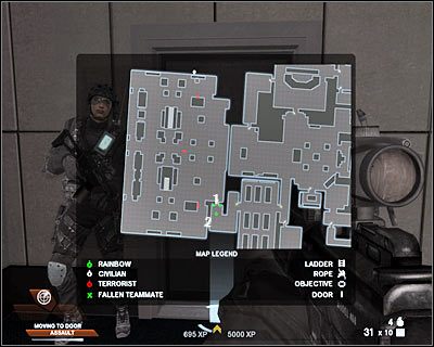 Wbiegnij do środka i pomóż kolegom w pozbyciu się najbliżej rozstawionych wrogów - Kolejka (cz.2) | Akt 4 - Centrum konferencyjne | Rainbow Six Vegas 2 - Tom Clancys Rainbow Six Vegas 2 - poradnik do gry