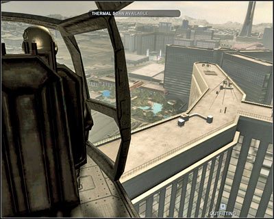 Na miejsce dotrzesz po około minucie - Dachy budynków (cz.1) | Akt 2 - Stara część Vegas | Rainbow Six Vegas 2 - Tom Clancys Rainbow Six Vegas 2 - poradnik do gry