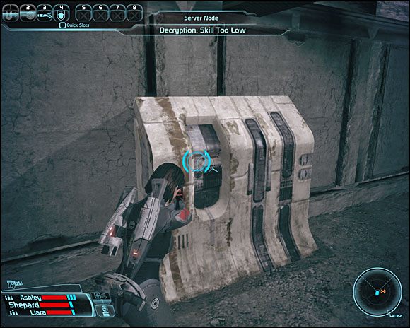 W tym momencie możemy również skorzystać ze schodów (FER7-E ), by dostać się do wschodniej części górnego poziomu budynku ExoGeni - [6. Feros] 3. ExoGeni (Zadania) - Mass Effect - PC - poradnik do gry