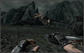 W pewnym momencie zobaczysz dinozaury uciekające przed bestią, którą Slade omyłkowo nazywa T-Rexem - [Rozdział] Death Valley (cz.1) | Turok - Turok - poradnik do gry