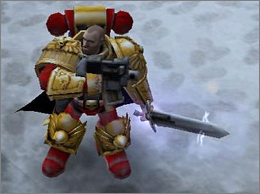 Komandor Space Marines posiada naprawdę ciężki pancerz wzmocniony bio-szkieletem - Marines Kosmosu (cz.1) | Rasy | Warhammer 40,000 Dawn of War - Soulstorm - Warhammer 40,000: Dawn of War - Soulstorm - poradnik do gry