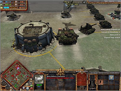Superciężki czołg pojawi się na mapie, gdy tylko siedem ciężarówek z konwojów osiągnie swój cel - KAURAVA I (1B) DUSSALA PRECINCT | Kampania - Warhammer 40,000: Dawn of War - Soulstorm - poradnik do gry